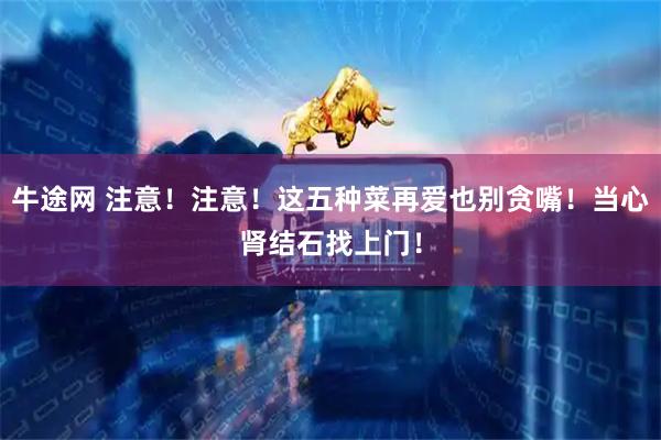 牛途网 注意！注意！这五种菜再爱也别贪嘴！当心肾结石找上门！